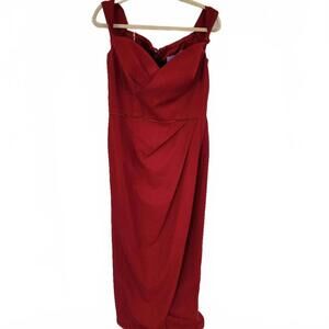 JS Collections Formal Red off-the-shoulder long Women's Dress Size 12